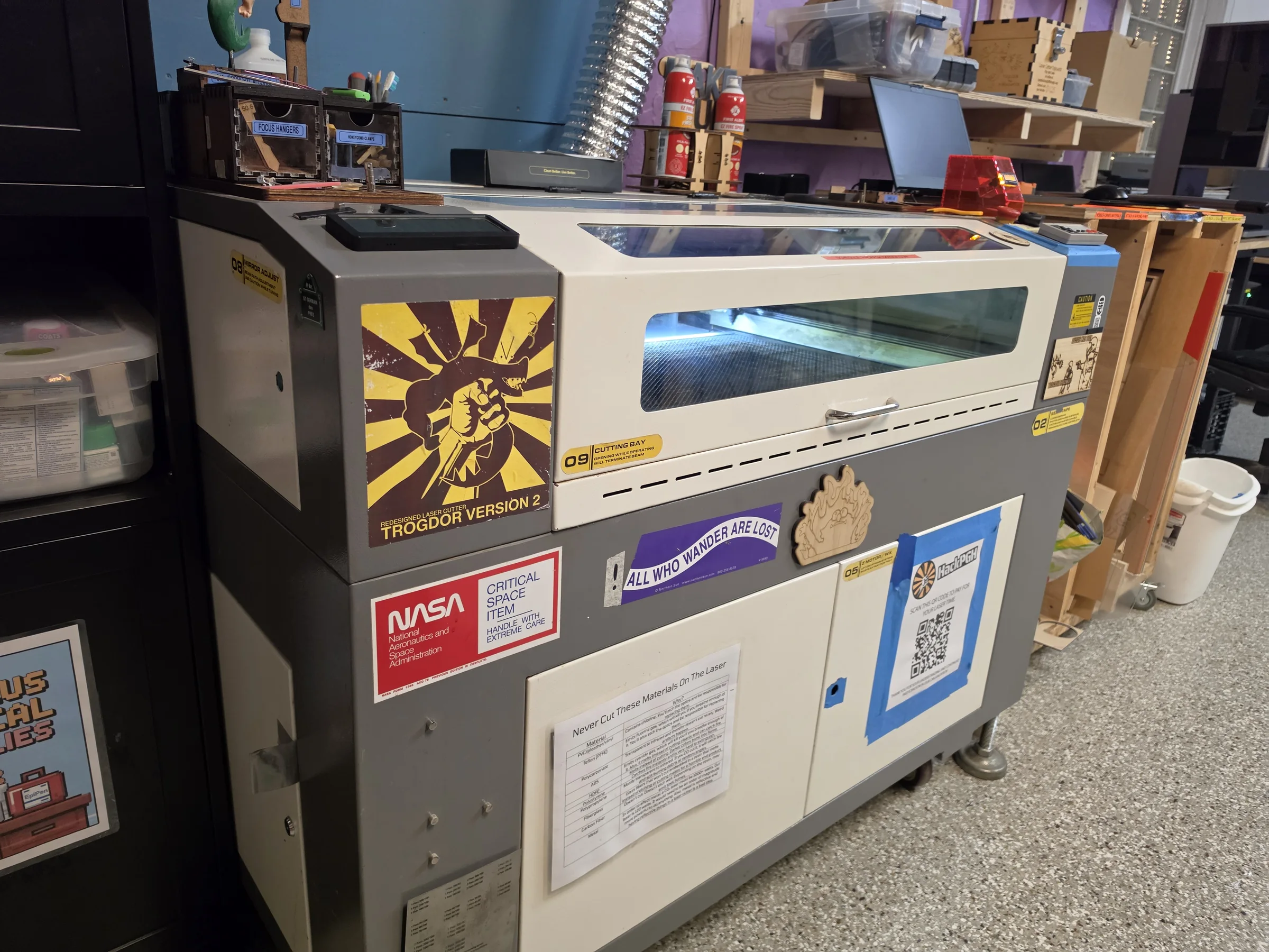 Laser Cutter in HackPGH's Common Area
